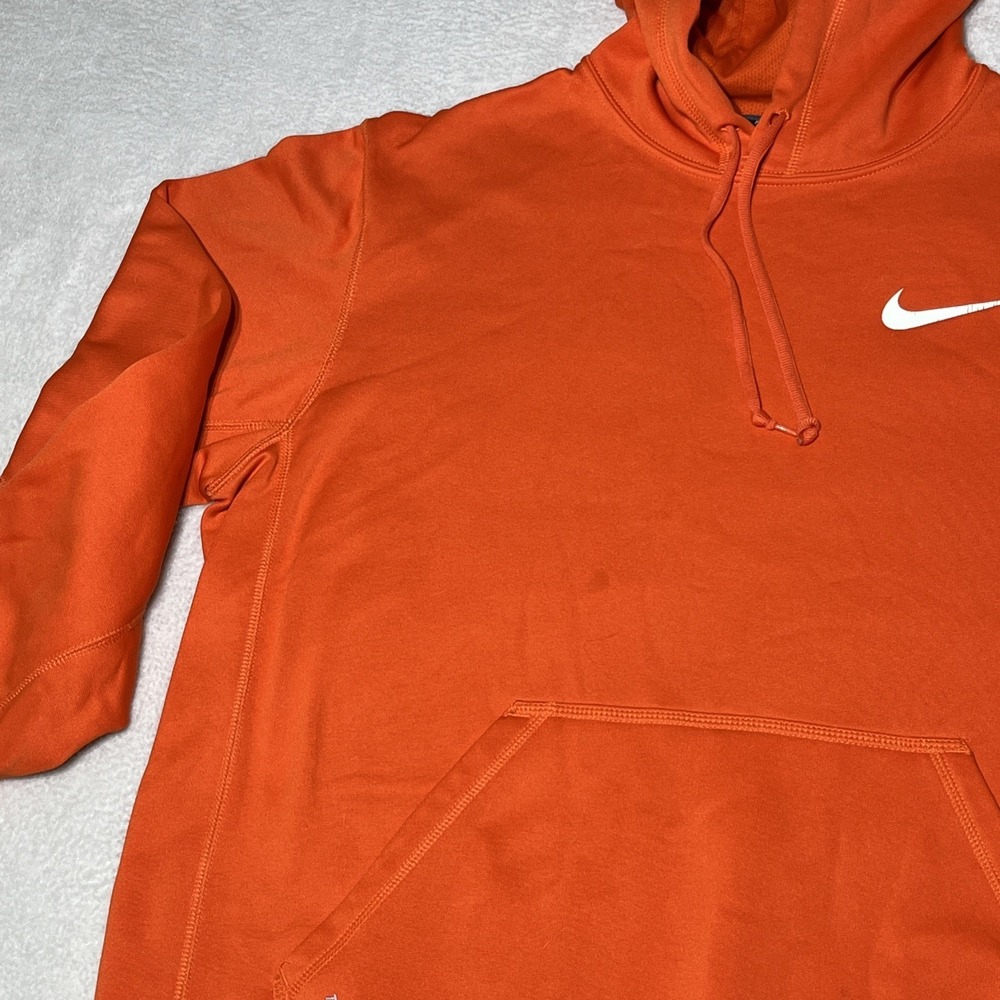 Nike Therma-Fit Men's Orange Pullover Hoodie Sweatshirt Size M Athletic Pockets - Picture 6 of 16